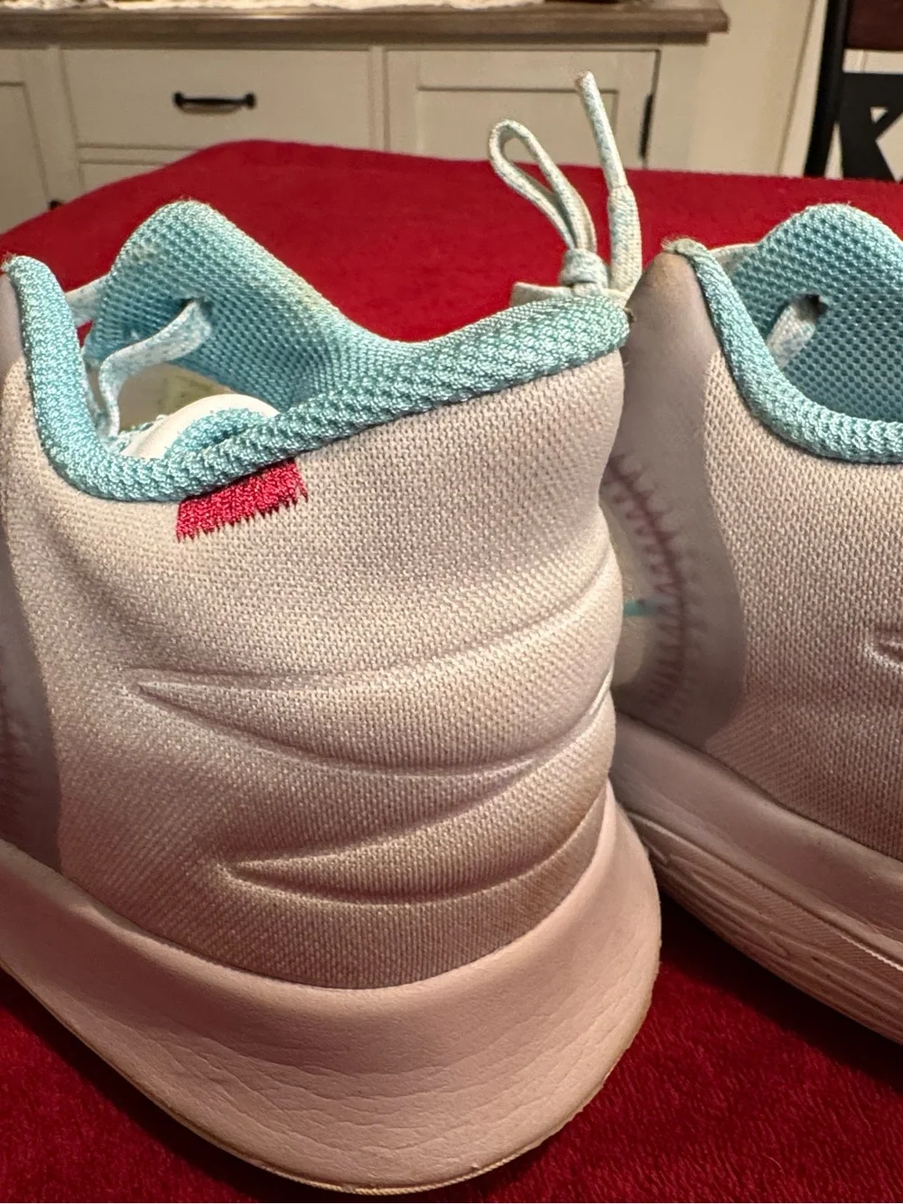 Nike Women’s White and Light Blue Athletic Sneakers